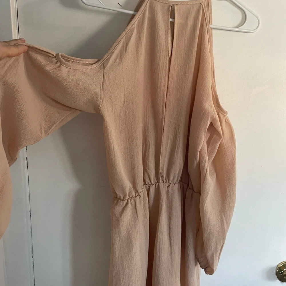Elegant Peach Cold Shoulder Dress